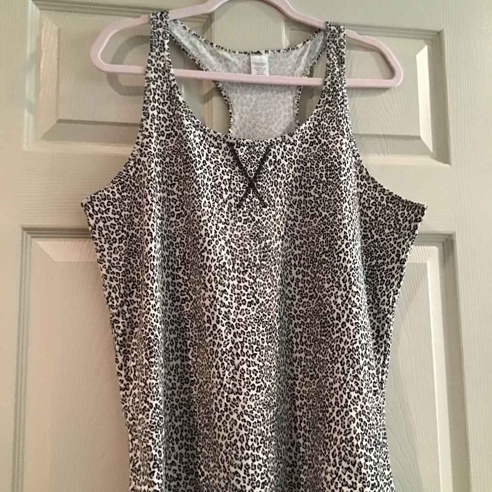 Super Cute Calvin Klein Leopard Print Racer Back Tank and Shorts